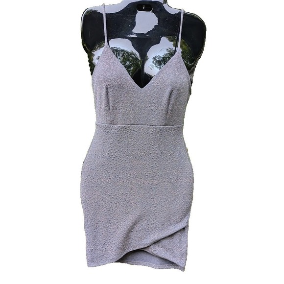 Windsor Dresses & Skirts - Vintage Y2K Windsor Dress Metallic Glitter S Bodycon Asymmetrical Stretch USA